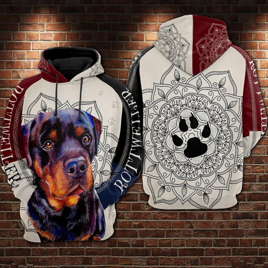 Rottweiler Nfl All Over Print Zip Up Hoodie - All Over Print Zip Up Hoodie Men