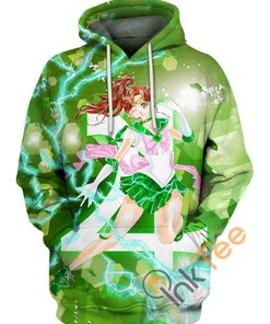 Sailor Jupiter'S Thunder Hoodie With 3D Graphic Print