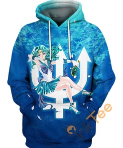 Sailor Neptune'S Oceanic Hoodie With 3D Prints
