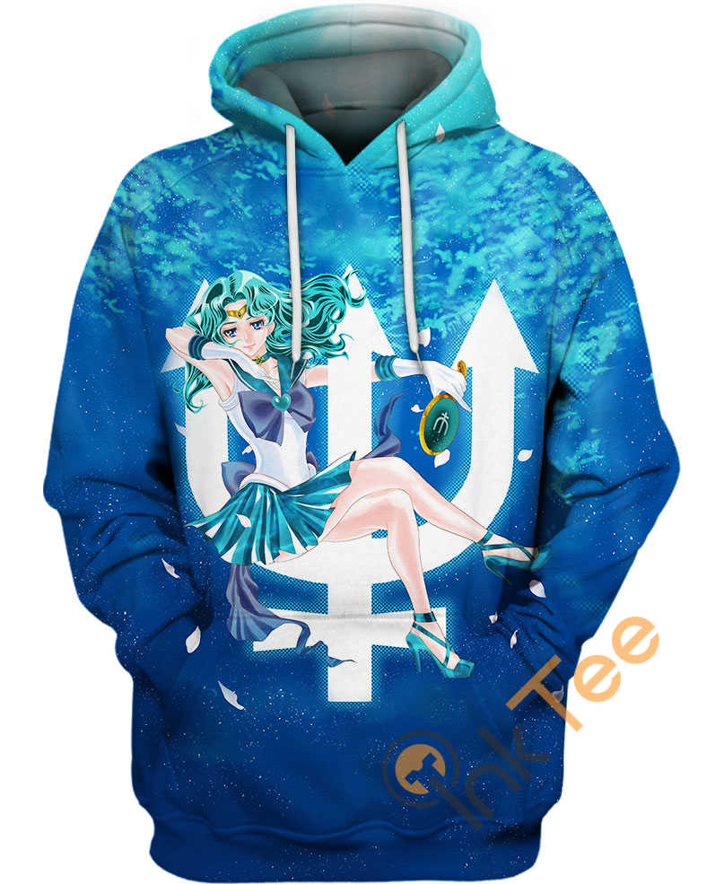 Sailor Neptune'S Oceanic Hoodie With 3D Prints