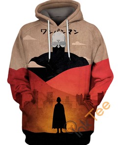 Saitama Orange Negative Space All Over Print 3D Hoodie - All Over Print Hoodies For Women