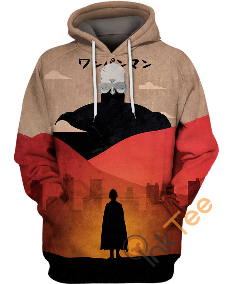Saitama Orange Negative Space All Over Print 3D Hoodie - All Over Print Hoodies For Women
