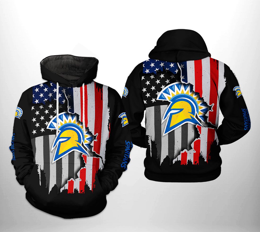 San Jose State Spartans Us Flag All Over Print 3D Hoodie/Zipper Hoodie - Ncaa Fans Gift