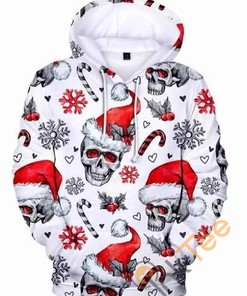 Santa Claus Skull Christmas All Over Print Hoodie