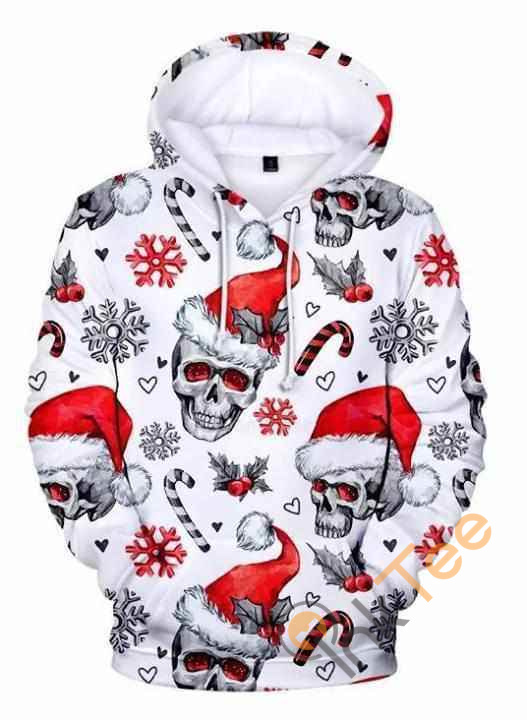 Santa Claus Skull Christmas All Over Print Hoodie