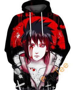Sasuke Uchiha The Blood Eyes All Over Print Hoodie
