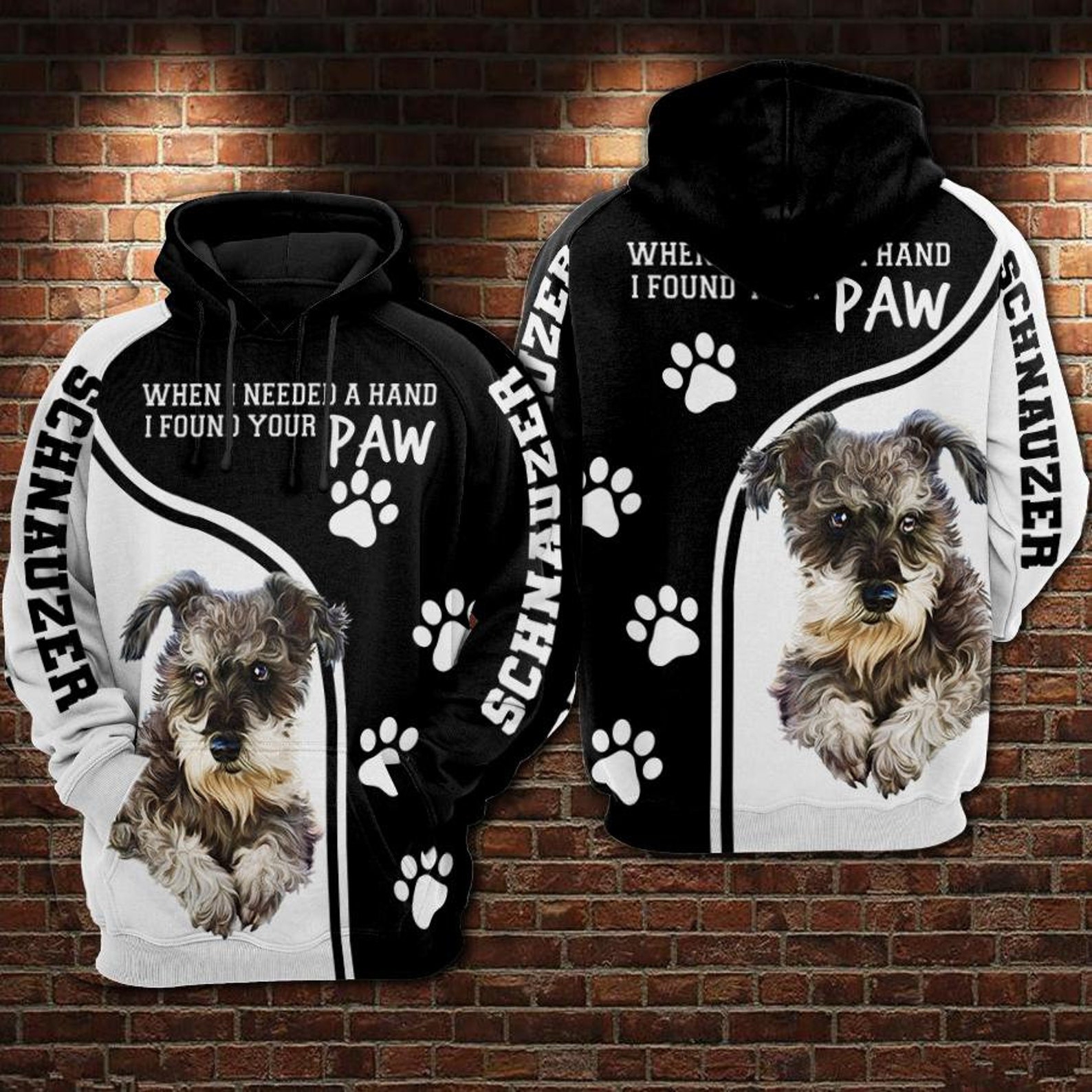 Schnauzer Nfl Custom All Over Print Zip Up Hoodie