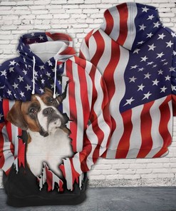 Scratch Usa Flag Boxer 3D Hoodie - All Over Print Hoodie Printful