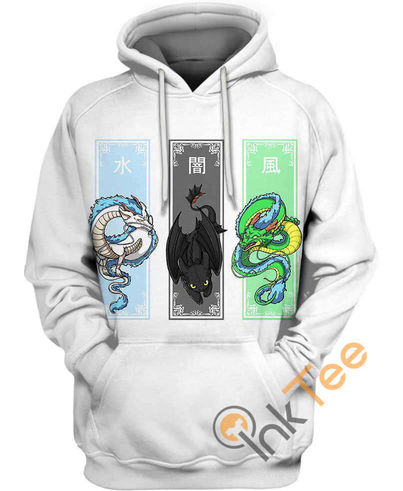 Shenron And Haku Dragon All Over Print Hoodie