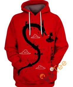 Shenron And Son Goku Silhouette 3D Hoodie 