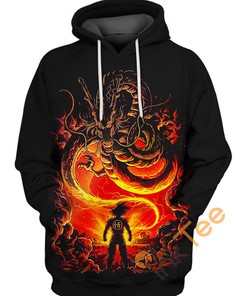 Shenron With Goku Dragon Ball All Over Print Hoodie 3D