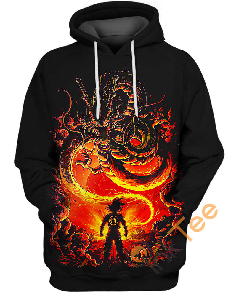 Shenron With Goku Dragon Ball All Over Print Hoodie 3D