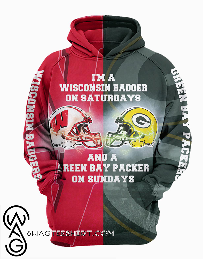 Show Off Your Love For Wisconsin Badgers And Green Bay Packers With This 3D All Over Print Hoodie
