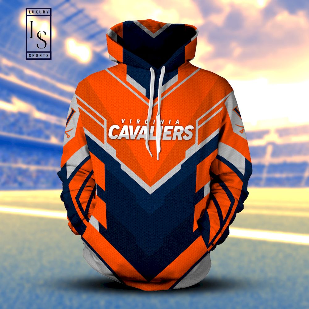 Show Off Your Team Spirit With The Virginia Cavaliers Premium 3D All Over Print Hoodie