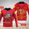 Show Your Gold Coast Football Club Spirit With Custom 3D Hoodie In All Over Print Zip Up 