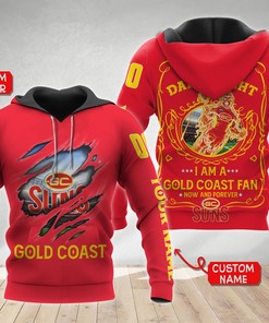 Show Your Gold Coast Football Club Spirit With Custom 3D Hoodie In All Over Print Zip Up 