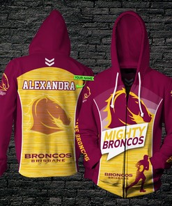 Show Your Love For Brisbane Broncos With A Personalized All Over Print Hoodie With Name 