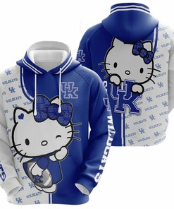 Show Your Love For Kentucky Wildcats With Hello Kitty Hug Logo 3D Hoodie - Ncaa Gifts