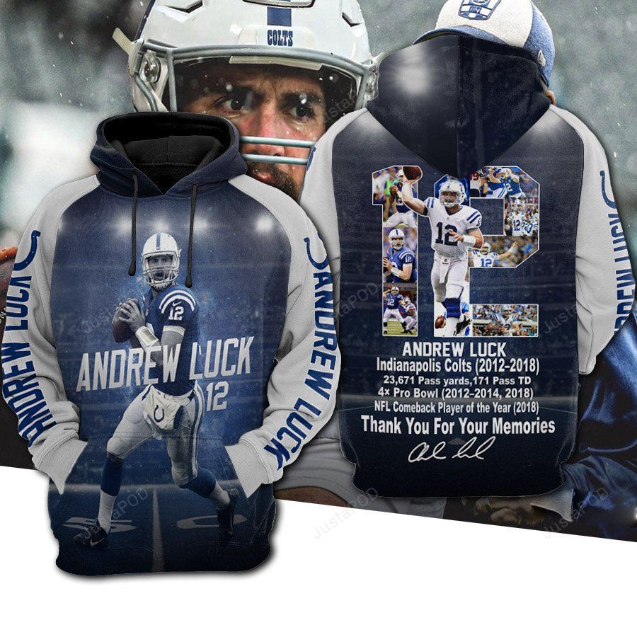 Show Your Love For New England Patriots With Customizable Andrew Luck 12 3D All Over Print Hoodie
