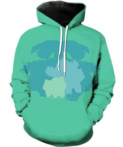 Show Your Love For Pokemon With This Evolution Of Bulbasaur Green Hoodie 3D