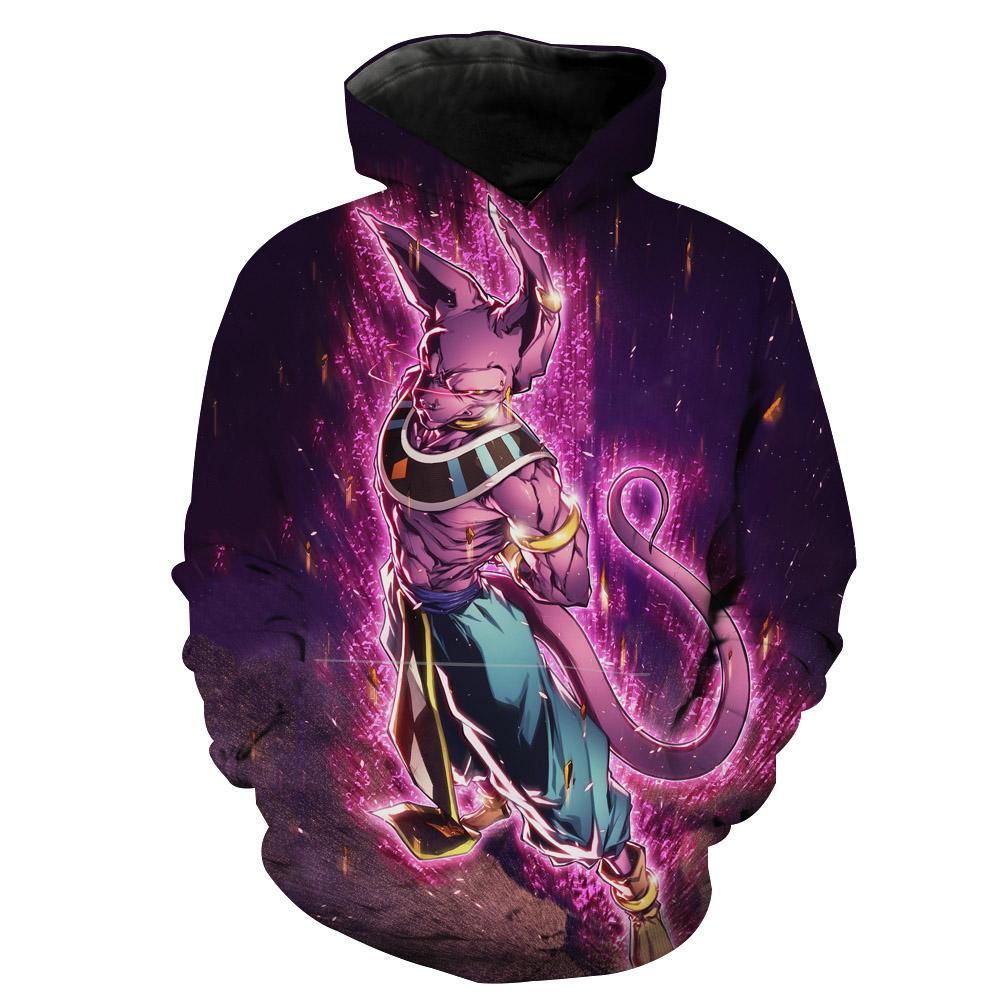 Show Your Love For The Dragon Ball Super Beerus With This 3D Hoodie