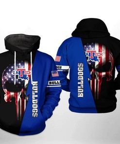 Show Your Patriotism With Louisiana Tech Bulldogs Ncaa Us Flag Skull 3D Printed Hoodie/Zipper Hoodie - Perfect Gifts