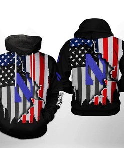Show Your Patriotism With Northwestern Wildcats Ncaa Us Flag 3D Printed Hoodie/Zipper Hoodie