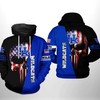Show Your Patriotism With Punisher With Flag American And Logo Kentucky Wildcats 3D Hoodie - Cool Gifts