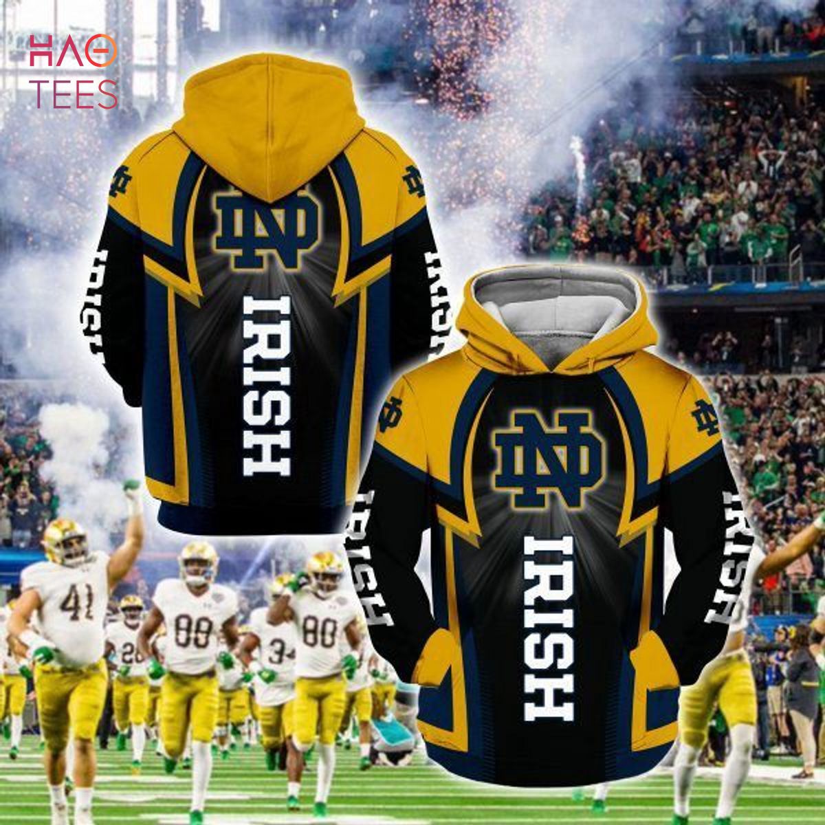 Show Your Support Notre Dame Fighting Irish 3D All-Over Printed Hoodie