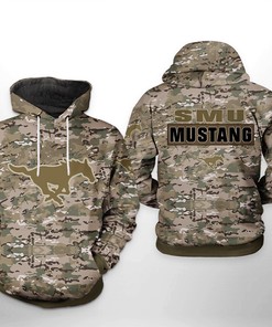 Show Your Support With Smu Mustangs Camo Veteran 3D All Over Print Zip-Up Hoodie - Perfect For Ncaa Fans