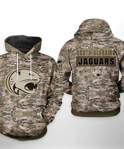 Show Your Support With South Alabama Jaguars Camo Veteran 3D All Over Print Zip-Up Hoodie - Perfect For Ncaa Fans