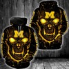 Show Your Team Spirit With Skull Fire Eyes Michigan Wolverines 3D All Over Print Zip Hoodie - Perfect Gift For Ncaa Fans