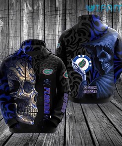 Skeleton Holding Logo All Over 3D Print Florida Gators Hoodie
