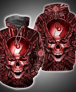 Skull Wings With Oklahoma Sooners All Over Print 3D Hoodie, Unique Fan Gift