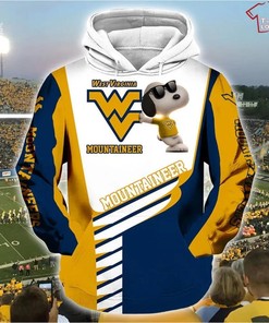 Snoopy Adds Fun To Your West Virginia Mountaineers 3D Hoodie