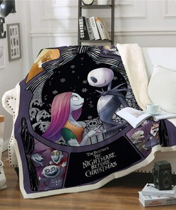 Soft Warm Fleece Throw Blanket - Nightmare Before Christmas Skull Bedding for Bed and Couch