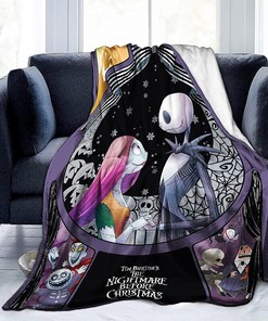 Soft Warm Fleece Throw Blanket - Nightmare Before Christmas Skull Bedding for Bed and Couch