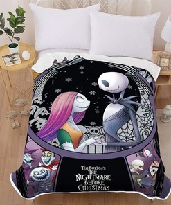 Soft Warm Fleece Throw Blanket - Nightmare Before Christmas Skull Bedding for Bed and Couch
