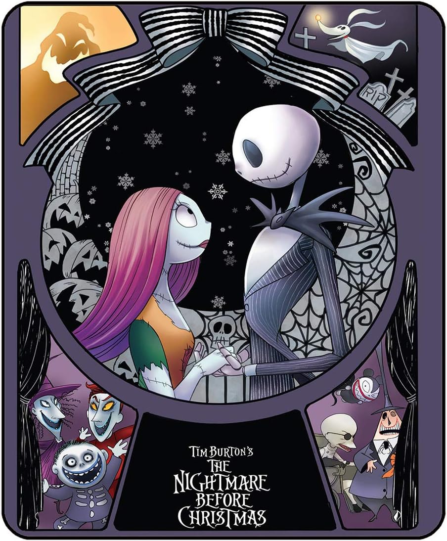 Soft Warm Fleece Throw Blanket - Nightmare Before Christmas Skull Bedding for Bed and Couch