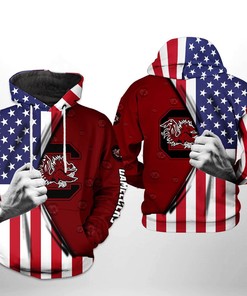 South Carolina Gamecocks 3D All Over Print Zip Hoodie With Bold Design, Perfect As Gifts For Ncaa Fans
