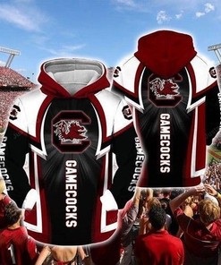 South Carolina Gamecocks Nfl Football Red Black White 3D All Over Print Zip Up Hoodie Option With Bold Design