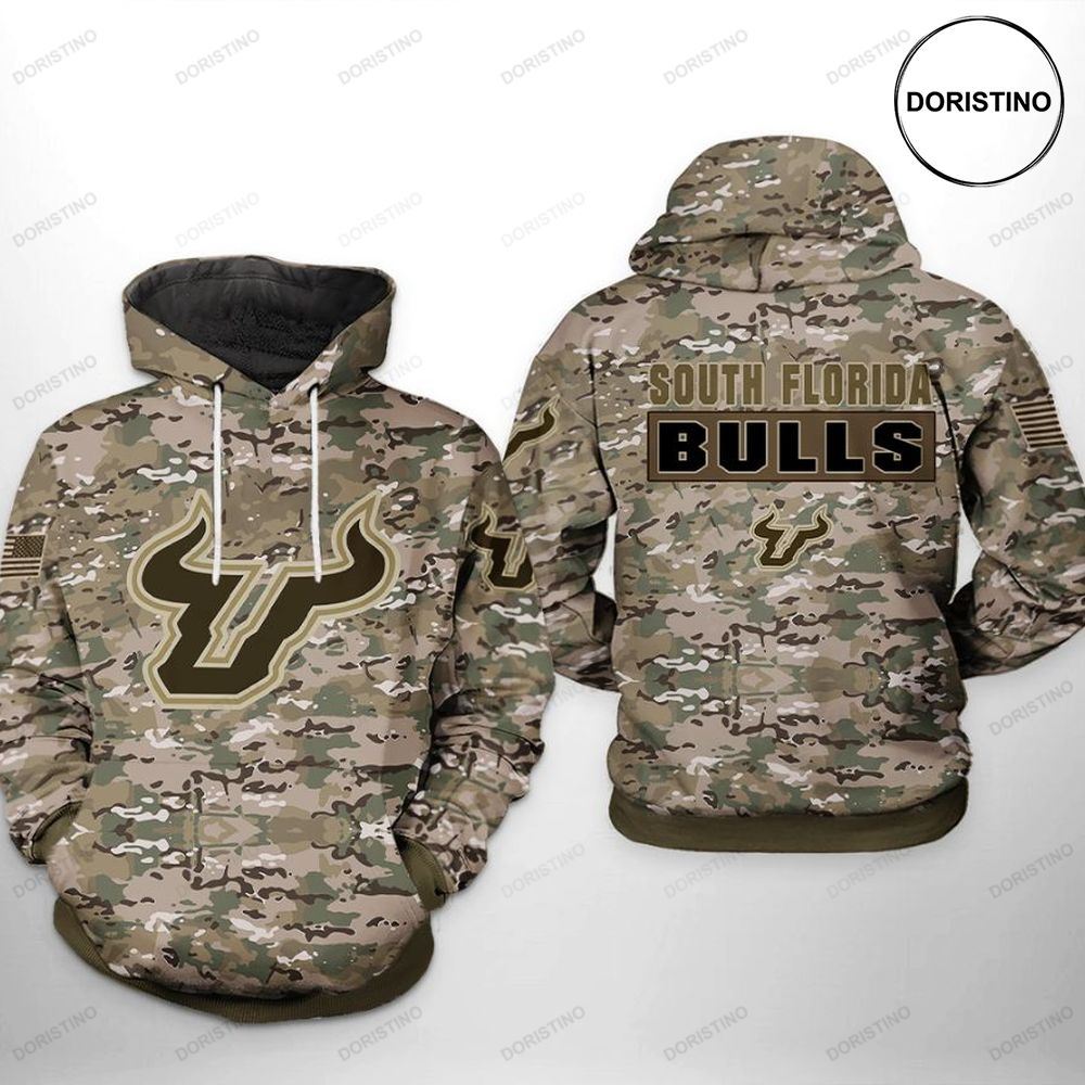 South Florida Bulls Camo Veteran 3D Hoodie - Ncaa Fans