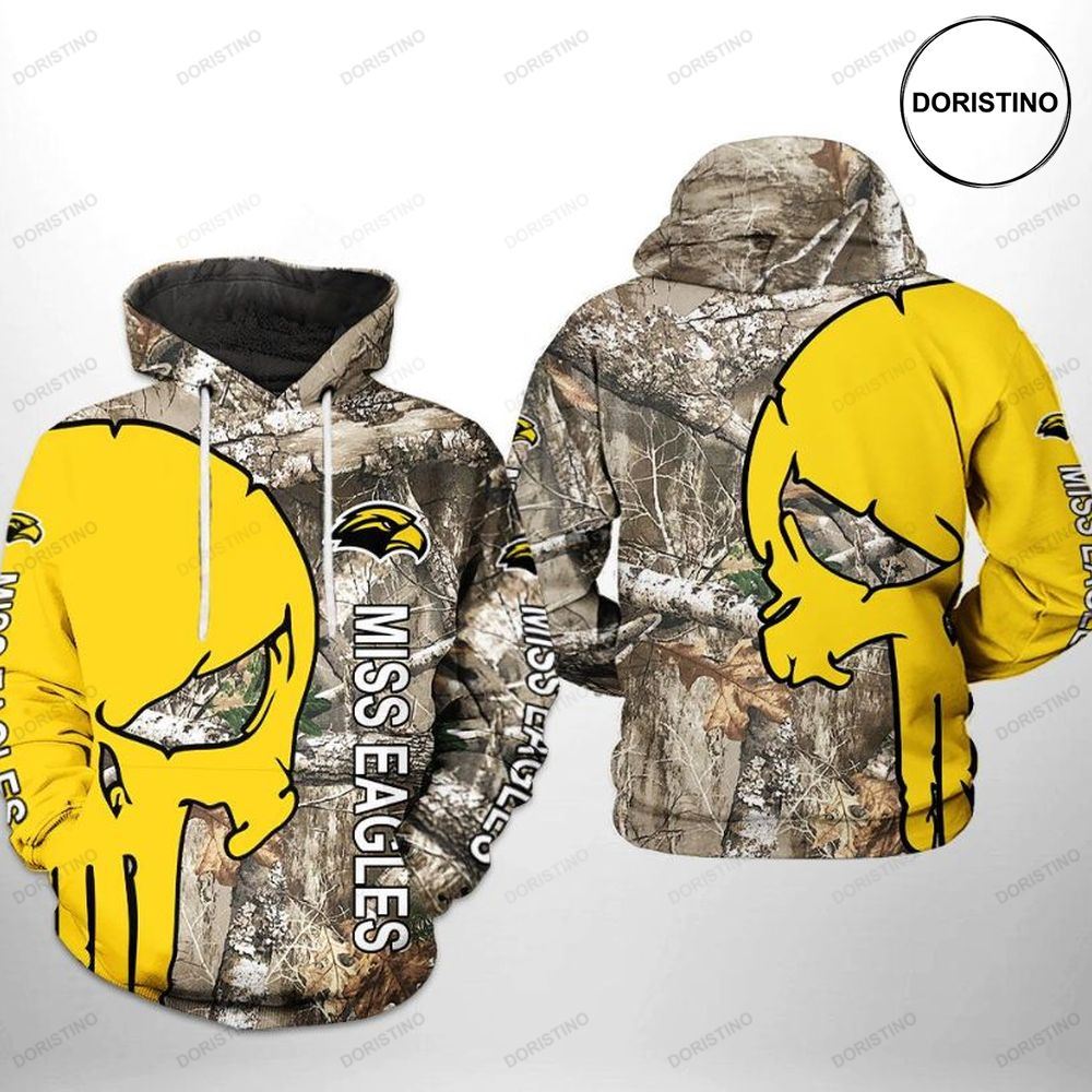 Southern Miss Golden Eagles Camo Veteran Hunting 3D Hoodie - Limited Edition