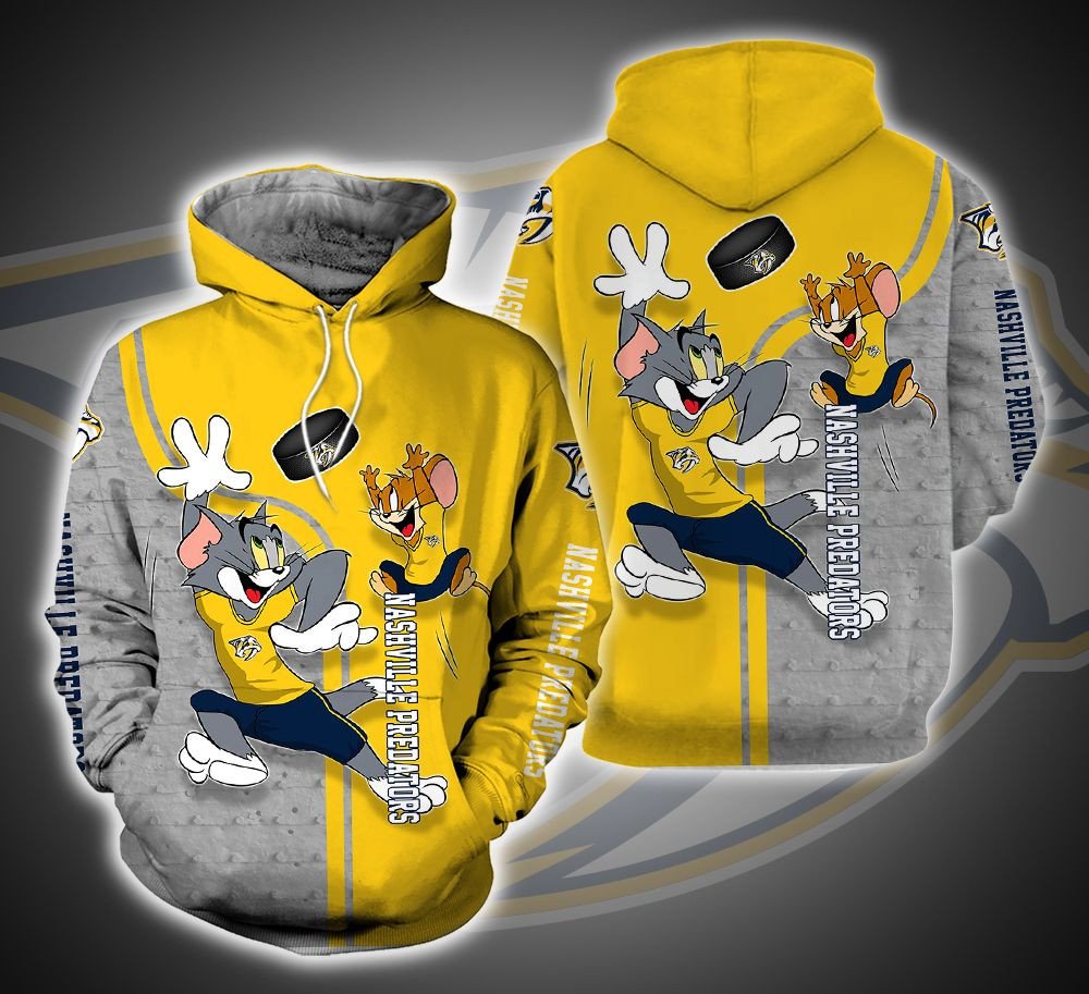 Spooktacular Nashville Predators Nhl Halloween Michael Myers, Jason Voorhees, Freddy Krueger 3D All Over Print Hoodie