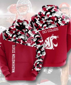 Sports American Football Ncaaf Washington State Cougars Usa All Over Print Hoodie 3D