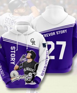 Sports Baseball Mlb Colorado Rockies Trevor Story Usa Hoodie 3D - Perfect For Fans