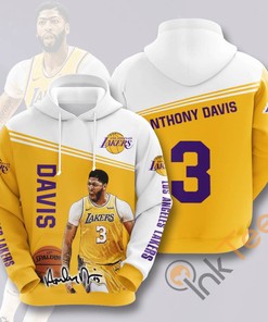 Sports Basketball Nba Los Angeles Lakers Anthony Davis Usa Hoodie 3D - Men'S 3D Hoodies With Zippers