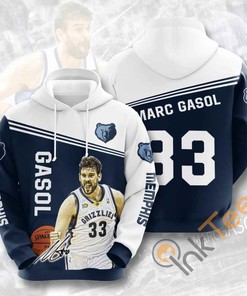 Sports Basketball Nba Memphis Grizzlies Marc Gasol Usa All Over Print 3D Hoodie