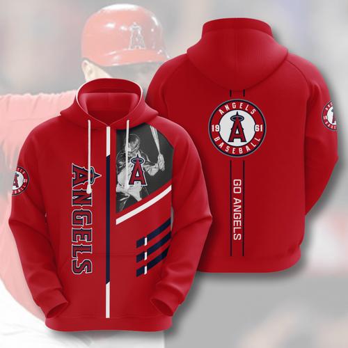 Sports Team Los Angeles Angels Hoodie 3D - Mens 3D Hoodies With Zippers