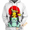 Sporty All Over Print Hoodie 3D With Naruto Pikachu